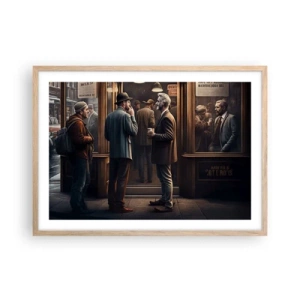 Plagát v ráme zo svetlého duba - Dobrá chvíľa dňa - 70x50 cm