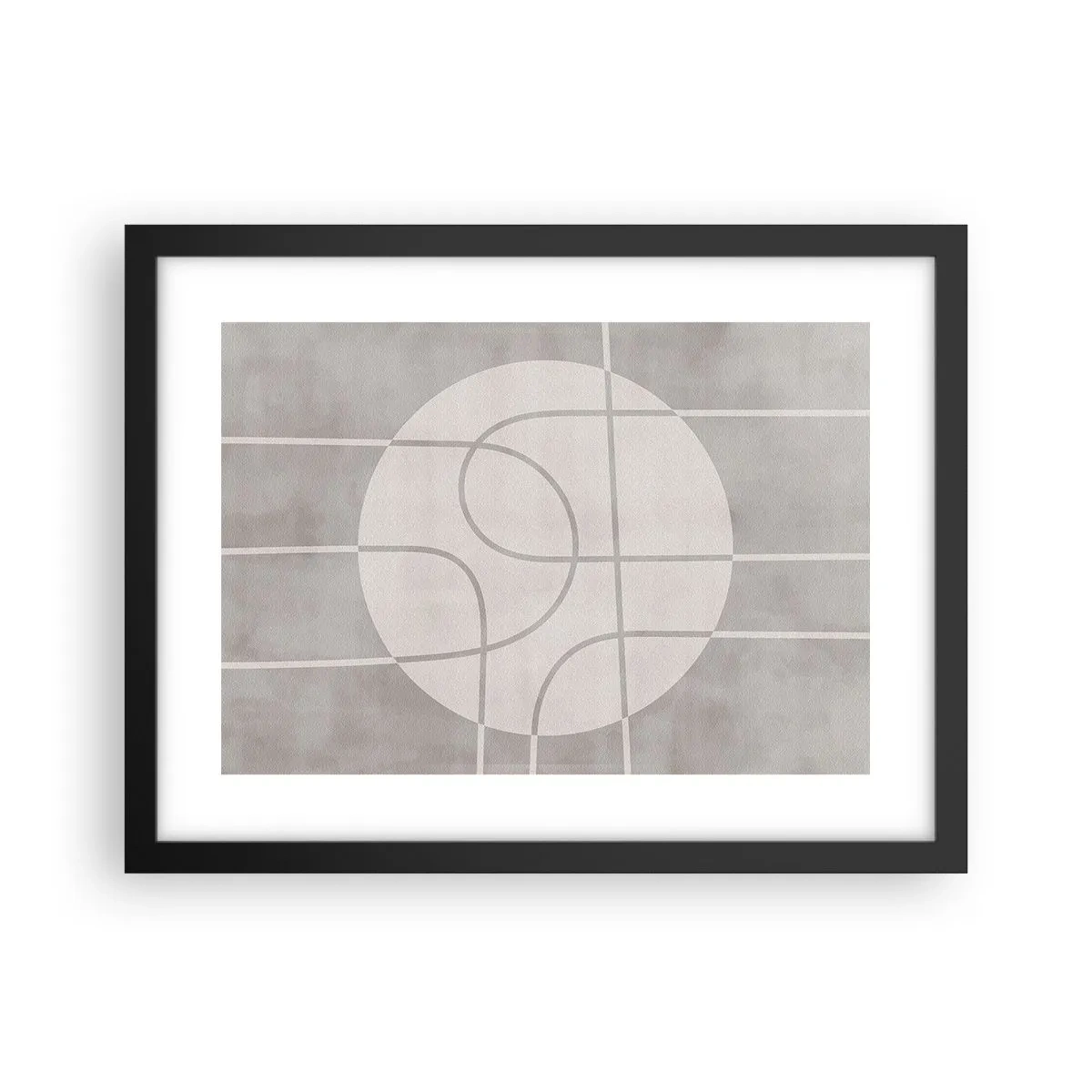 Plagát v čiernom ráme - Kruhovo a priamo - 40x30 cm