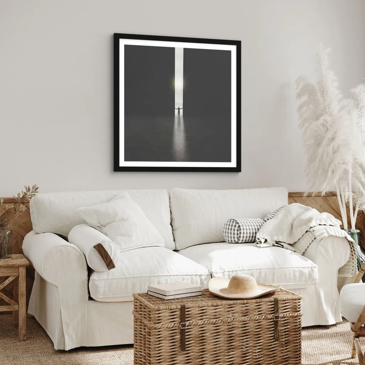 Plagát v čiernom ráme - Krok k svetlej budúcnosti - 60x60 cm