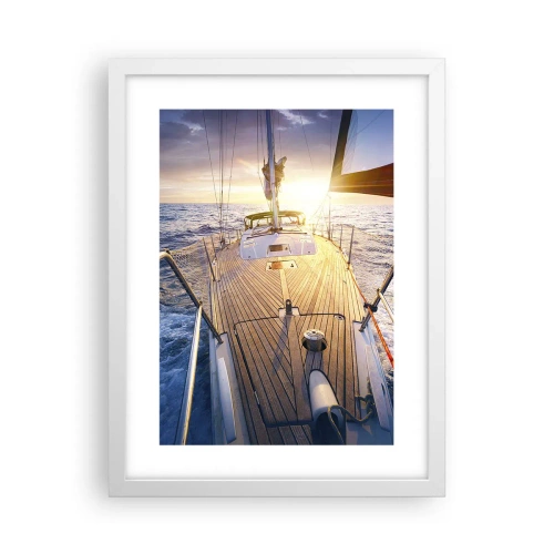 Plagát v bielom ráme - Bežiaca po vlnách - 30x40 cm