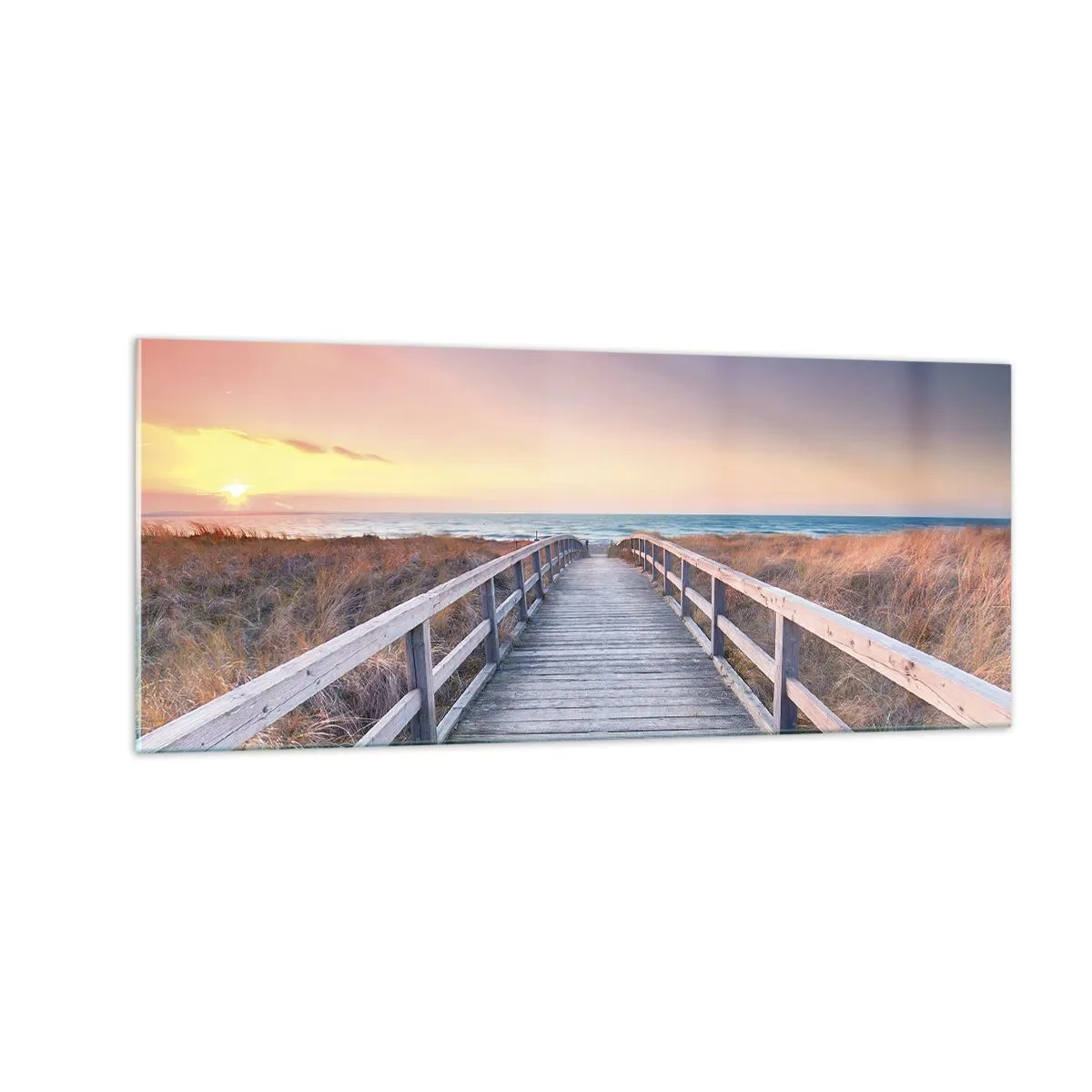 Obraz na skle - Baltská večerná polárna žiara - 100x40 cm
