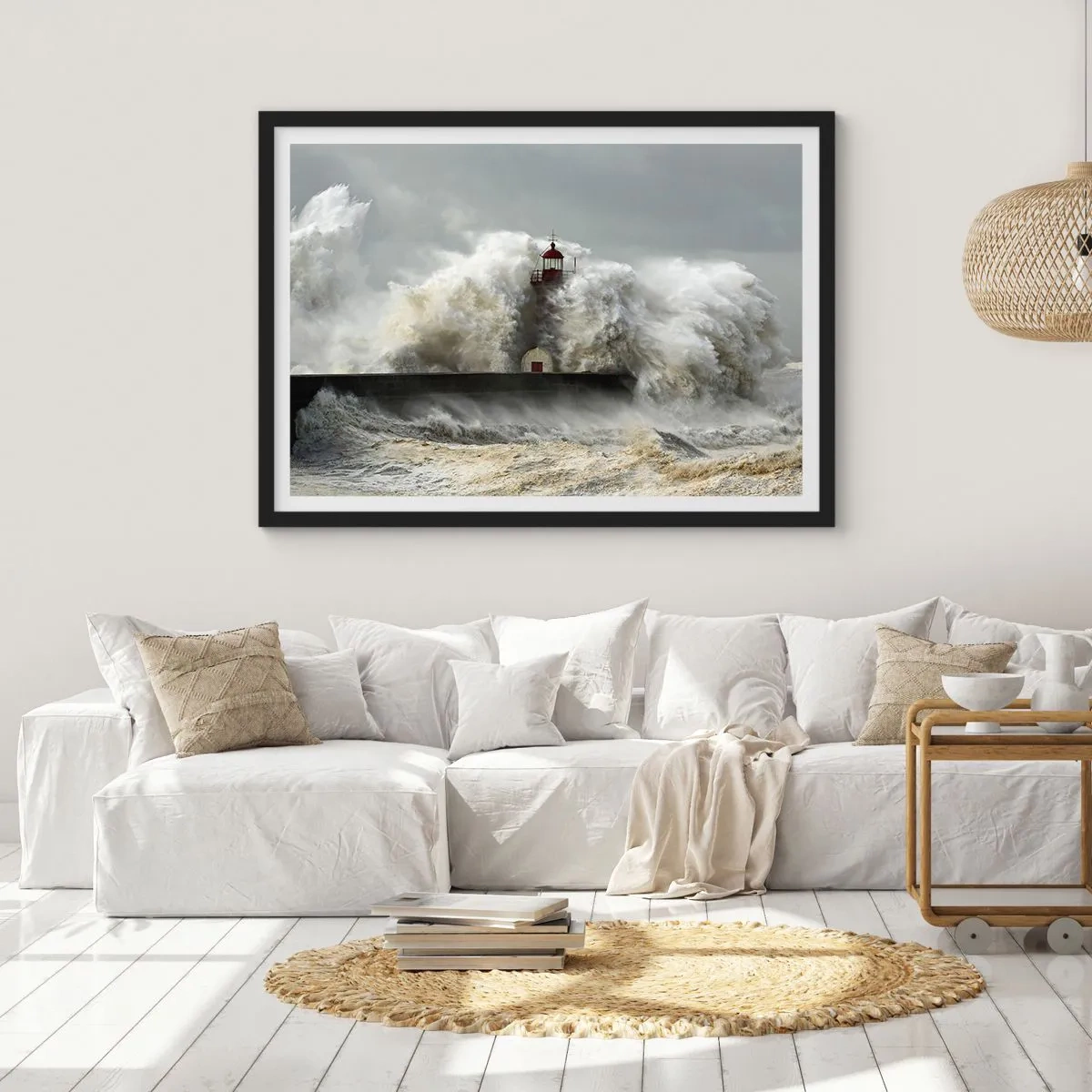 Plagát v čiernom ráme - Hnev oceánu - 100x70 cm