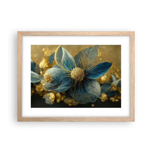 Plagát v ráme zo svetlého duba - Rozkvitnúť zlatom - 40x30 cm