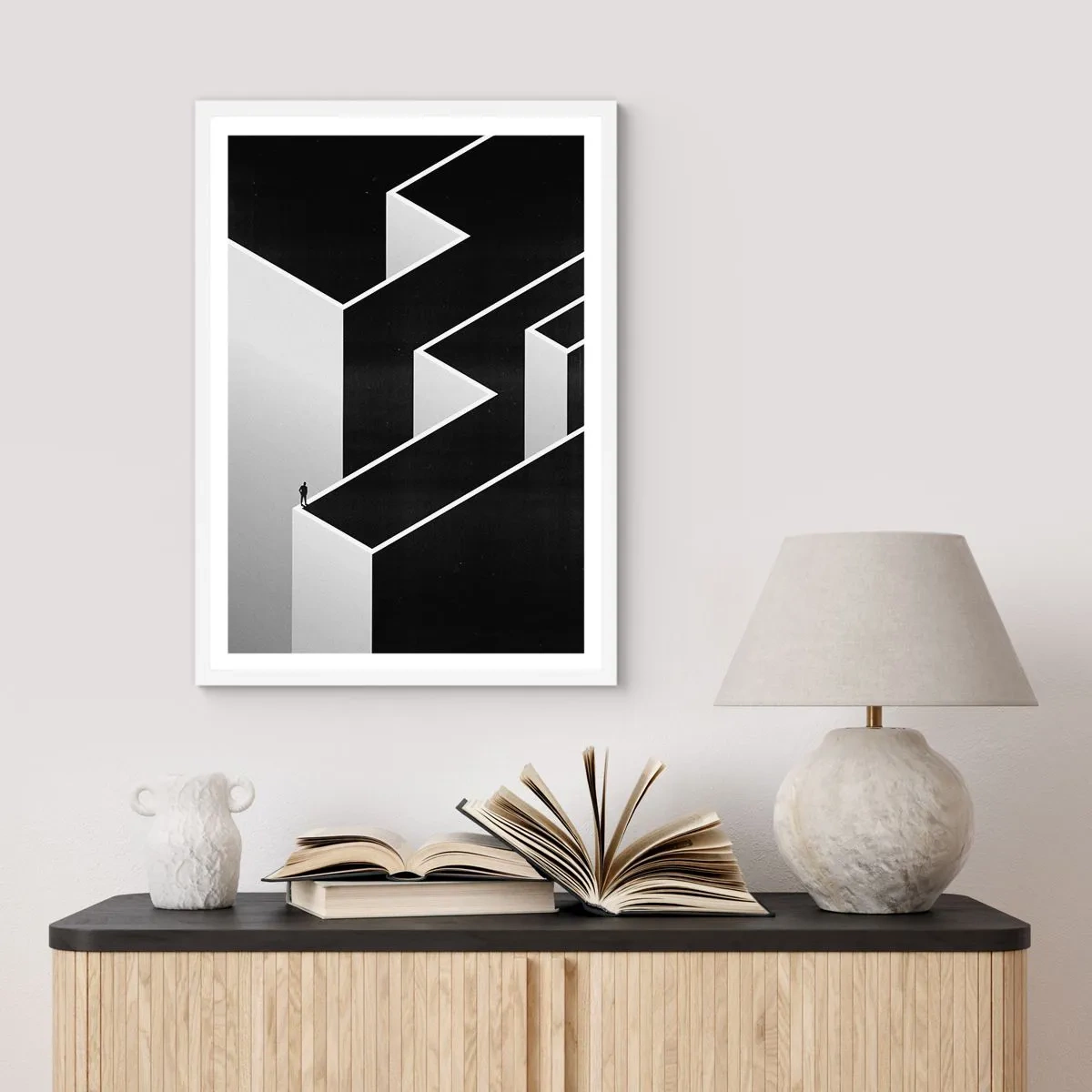 Plagát v bielom ráme - Osamelosť na vrchole - 61x91 cm
