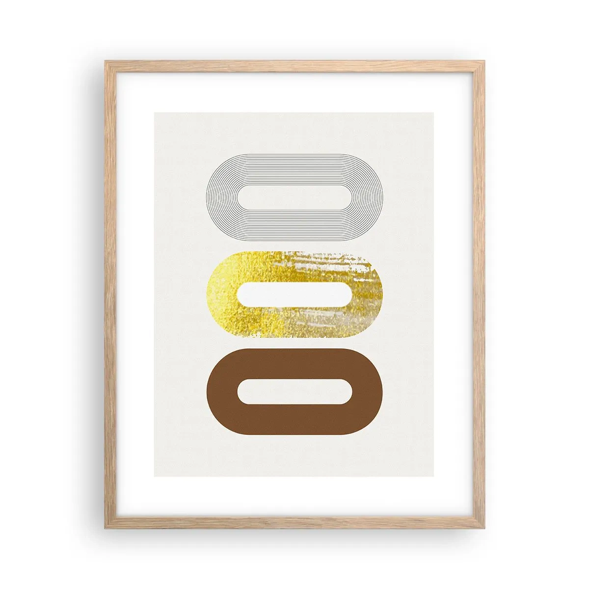 Plagát v ráme zo svetlého duba - Ooo! - 40x50 cm