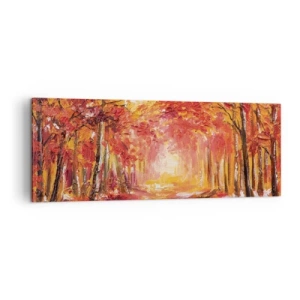 Obraz na plátne - Medený les - 140x50 cm