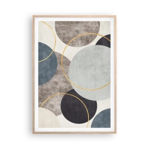 Plagát v ráme zo svetlého duba - Kruh za kruhom - 70x100 cm