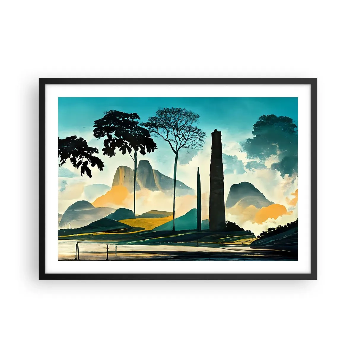 Plagát v čiernom ráme - Vyššie a vyššie - 70x50 cm