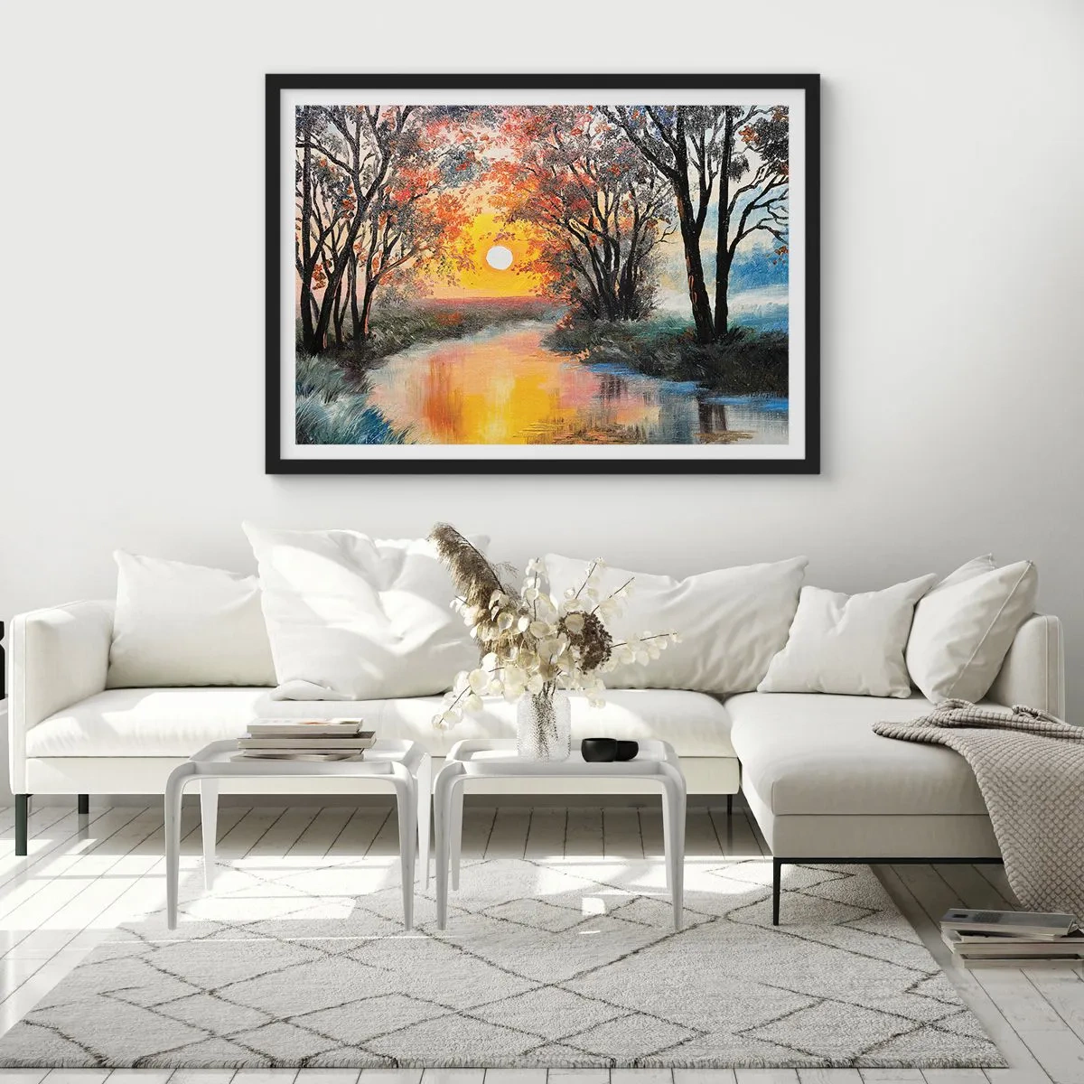 Plagát v čiernom ráme - Jesenný nádych - 70x50 cm