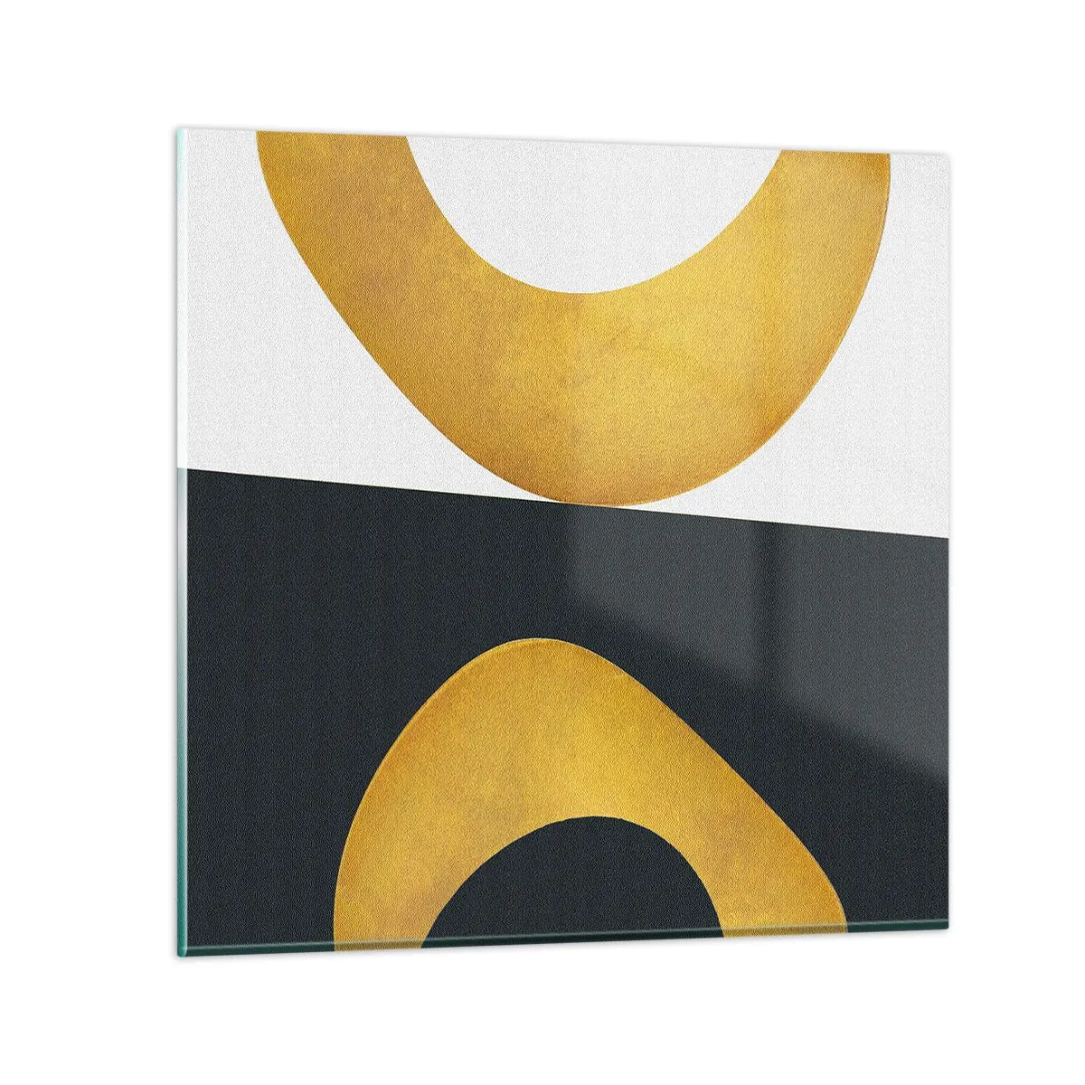 Obraz na skle - Po prvé: zlato - 70x70 cm