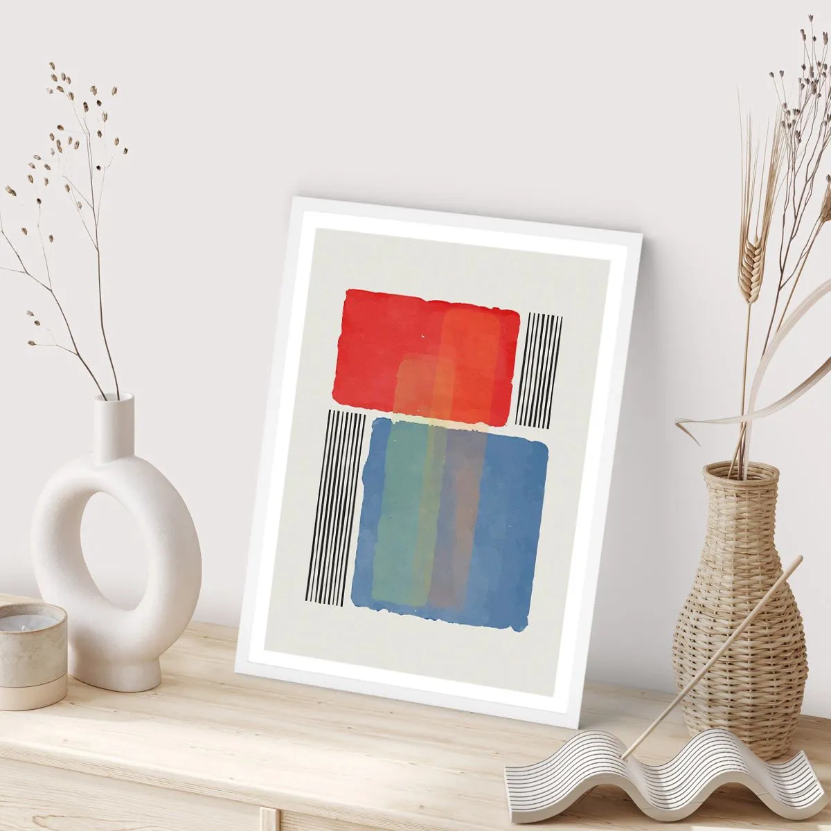 Plagát v bielom ráme - Duch a písmeno geometrie - 70x100 cm