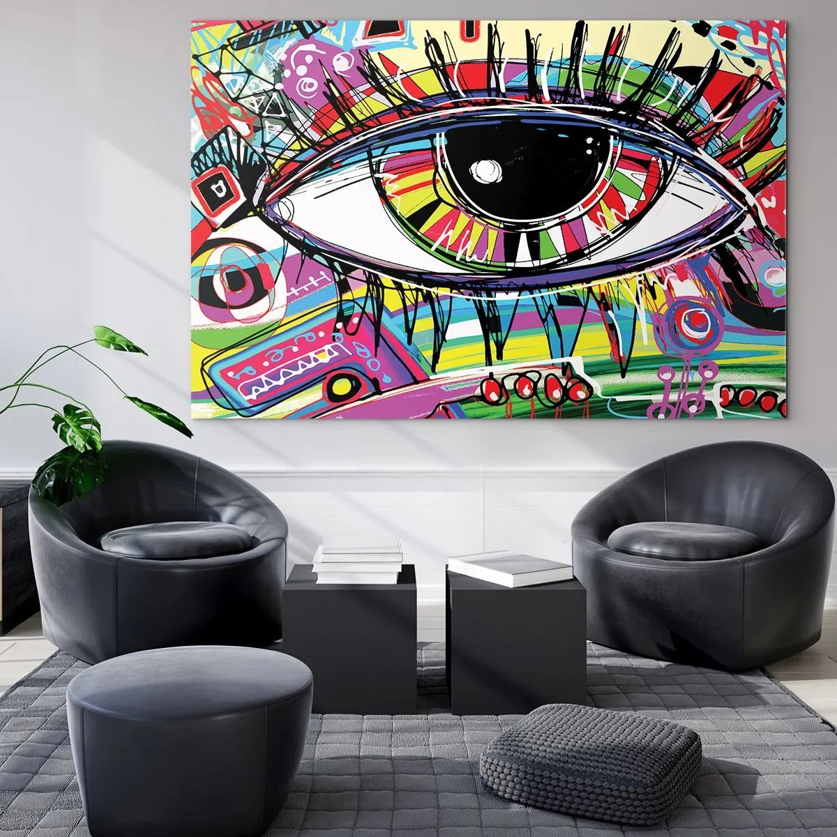 Obraz na skle - Farebné oko - farebná duša - 100x70 cm
