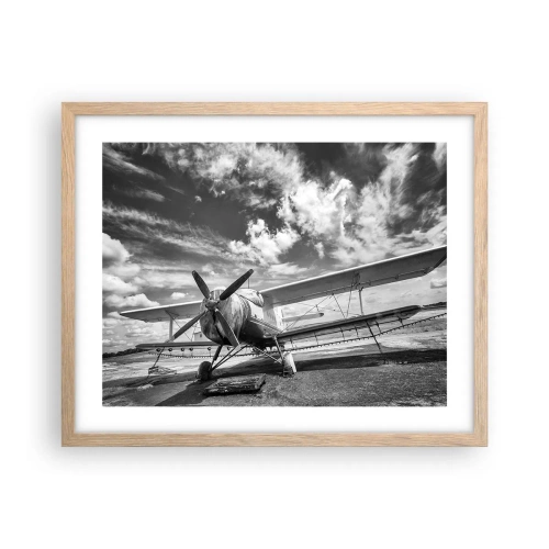 Plagát v ráme zo svetlého duba - Nemôžem sa toho dočkať! - 50x40 cm