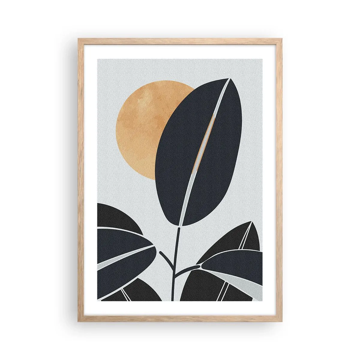 Plagát v ráme zo svetlého duba - Deň horúceho leta - 50x70 cm