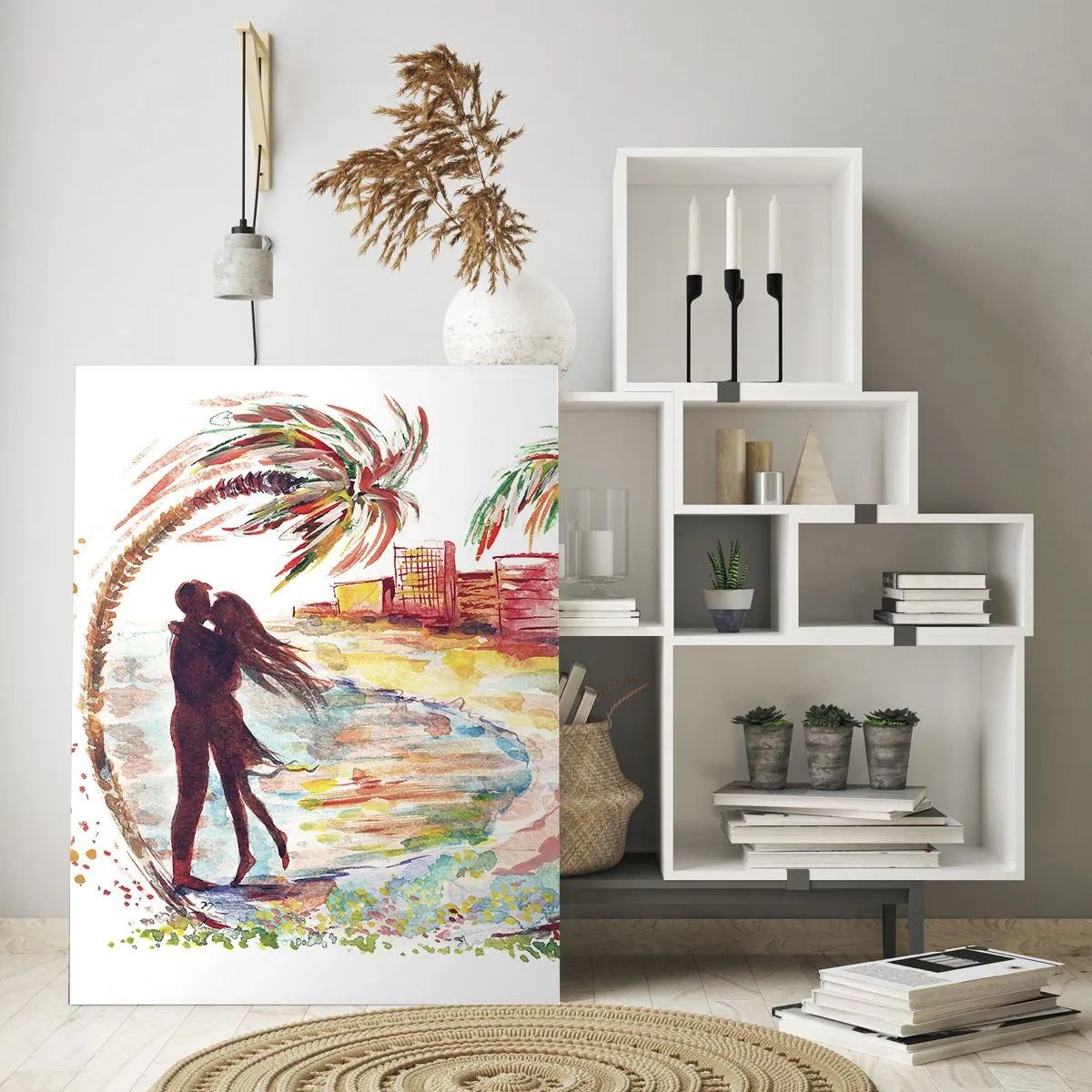 Obraz na skle - Romantické prázdniny - 50x70 cm
