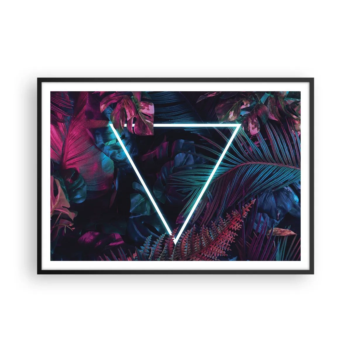 Plagát v čiernom ráme - Záhrada v disco štýle - 100x70 cm