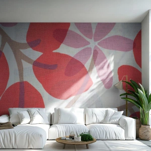 Fototapeta Standard Eco - Kvetinová kompozícia v ružovej - Boho, Kvety, Minimalizmus - 150x105 cm