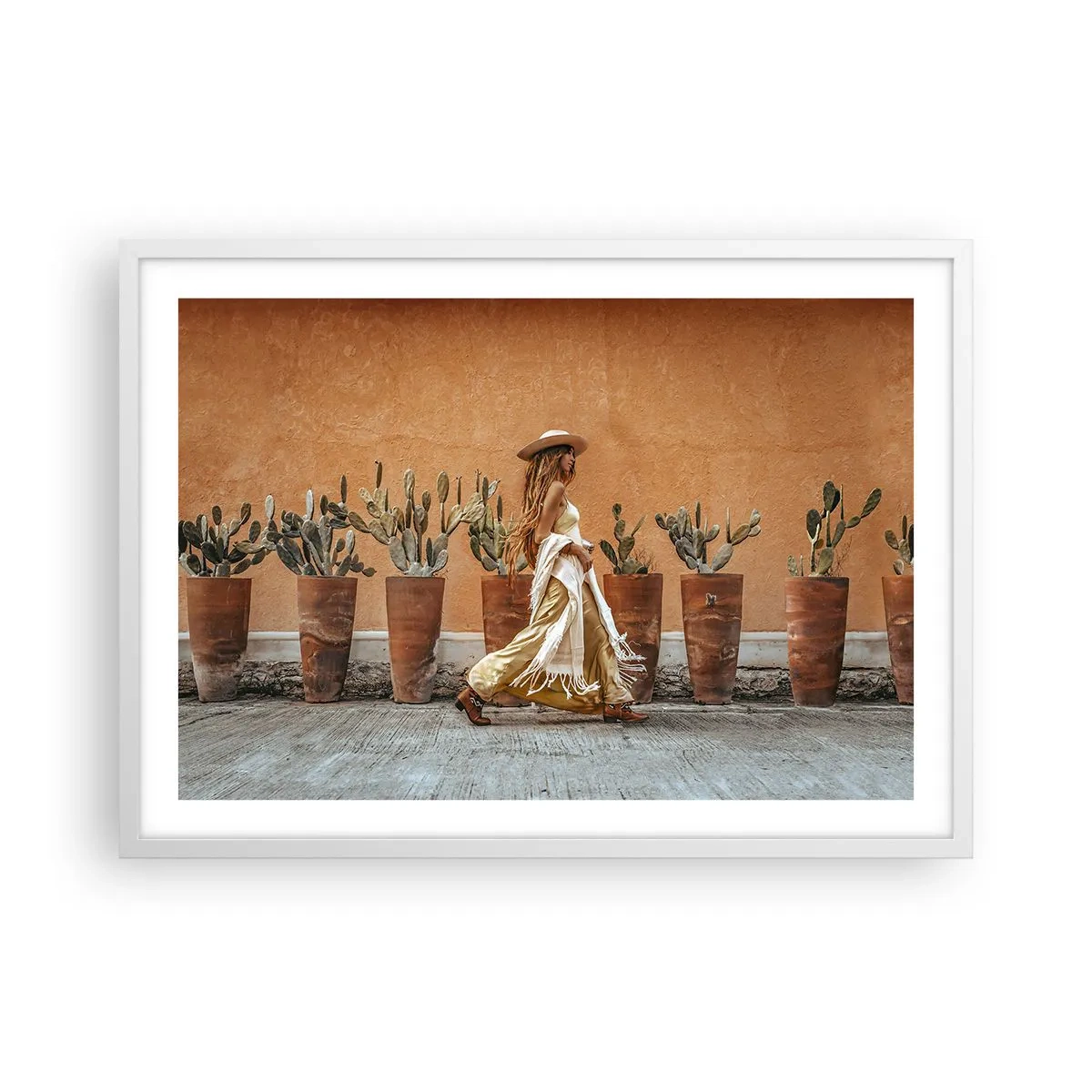 Plagát v bielom ráme - V hippie štýle - 70x50 cm