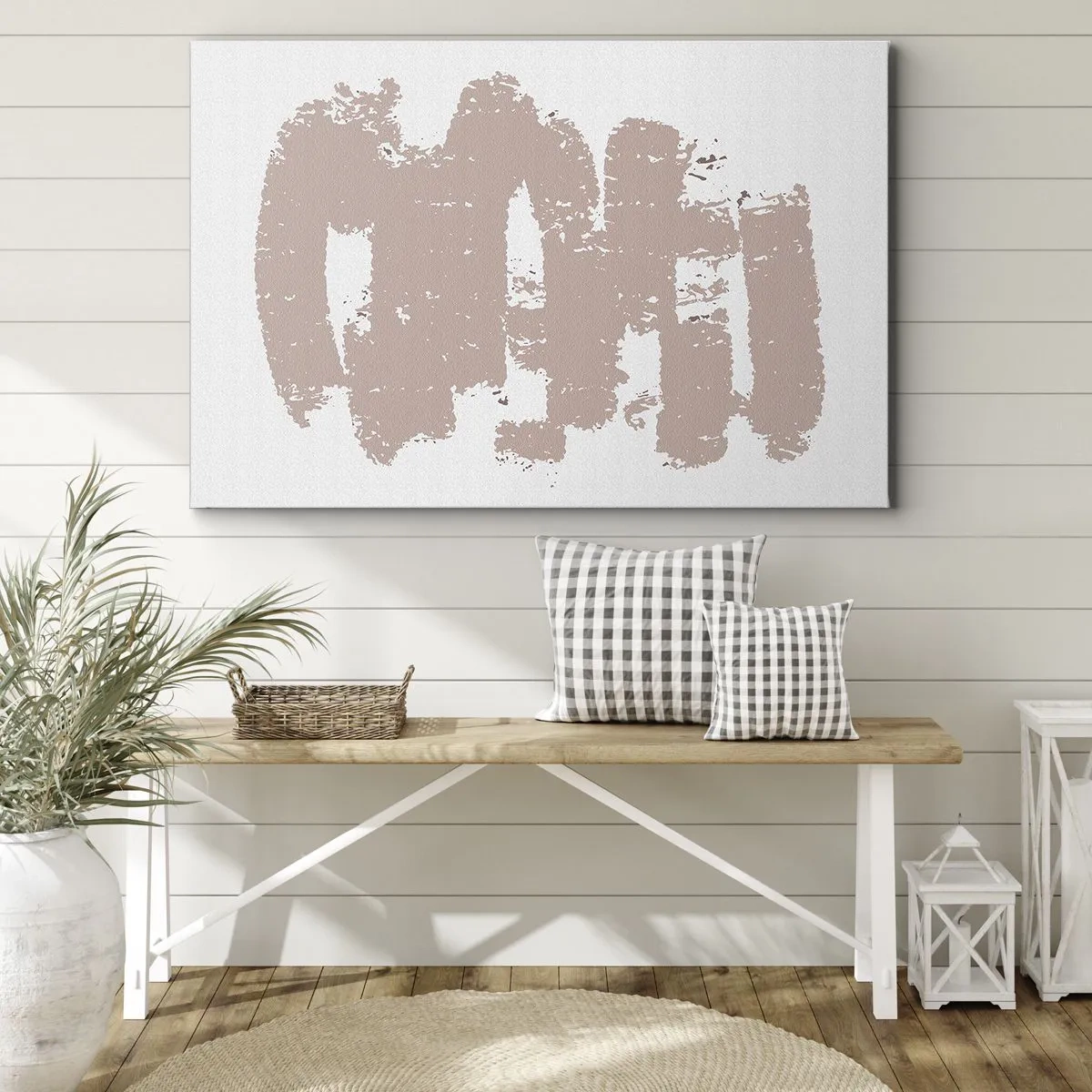 Obraz na plátne - Jemné ružové tvary na svetlom pozadí - 70x50cm - Abstrakcia v jemnej ružovej - Moderná nástenná dekorácia do obývacej izby a spálne ARTTOR