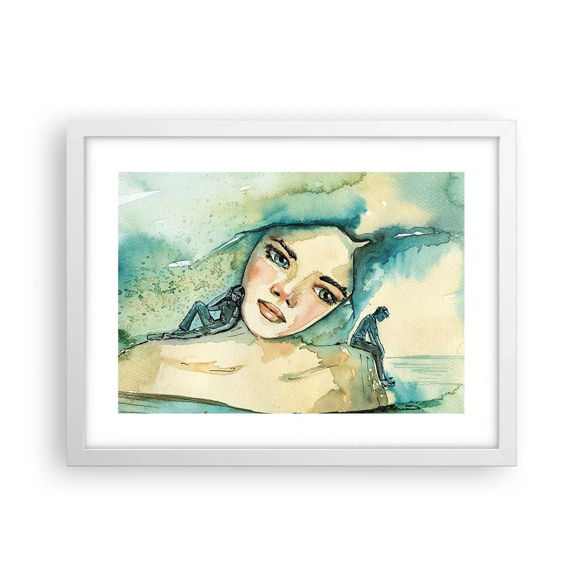 Plagát v bielom ráme - Am I blue? - 40x30 cm