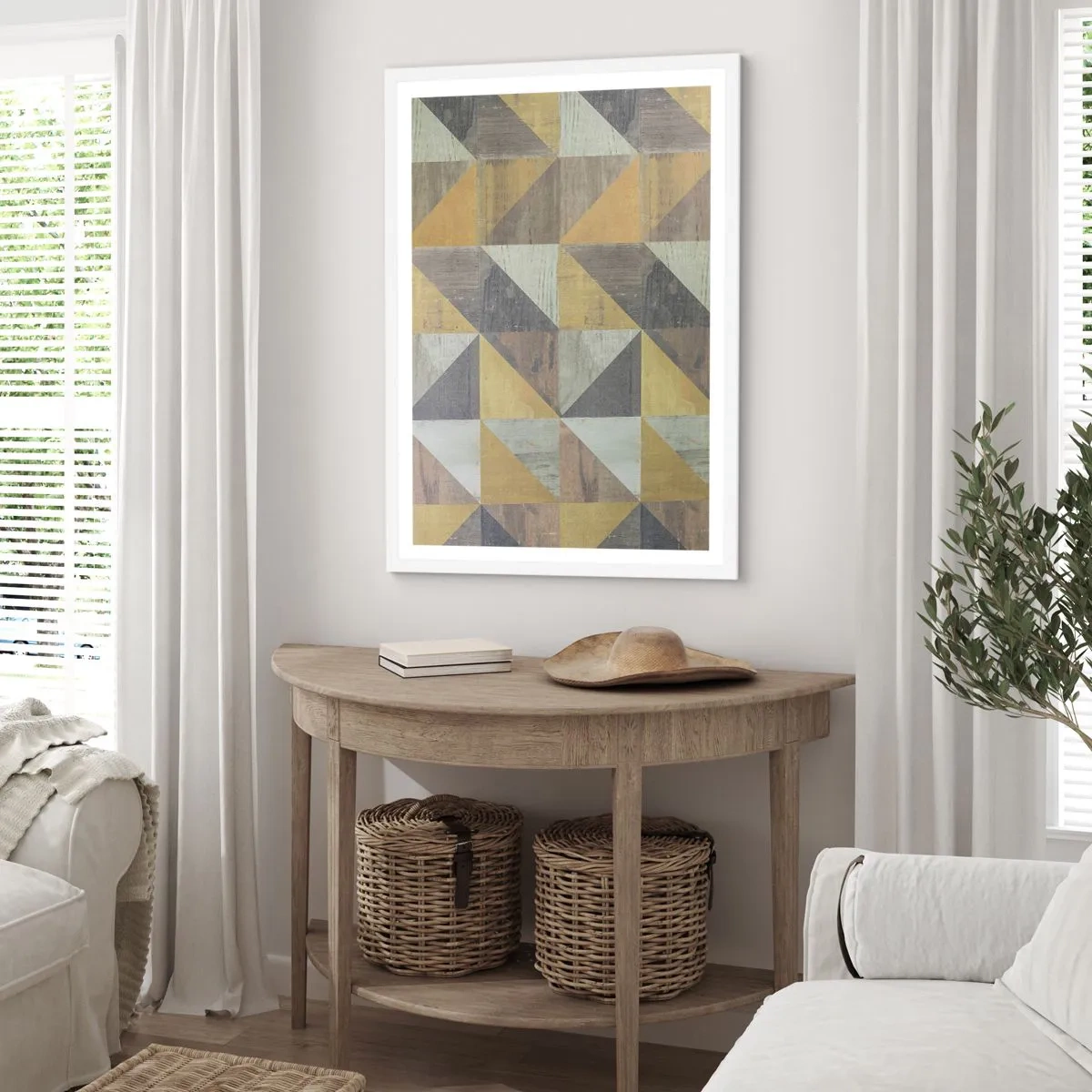 Plagát v bielom ráme - V uhle trojuholníka - 40x50 cm