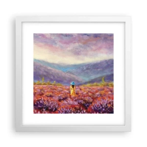 Plagát v bielom ráme - V levanduľovom svete - 30x30 cm