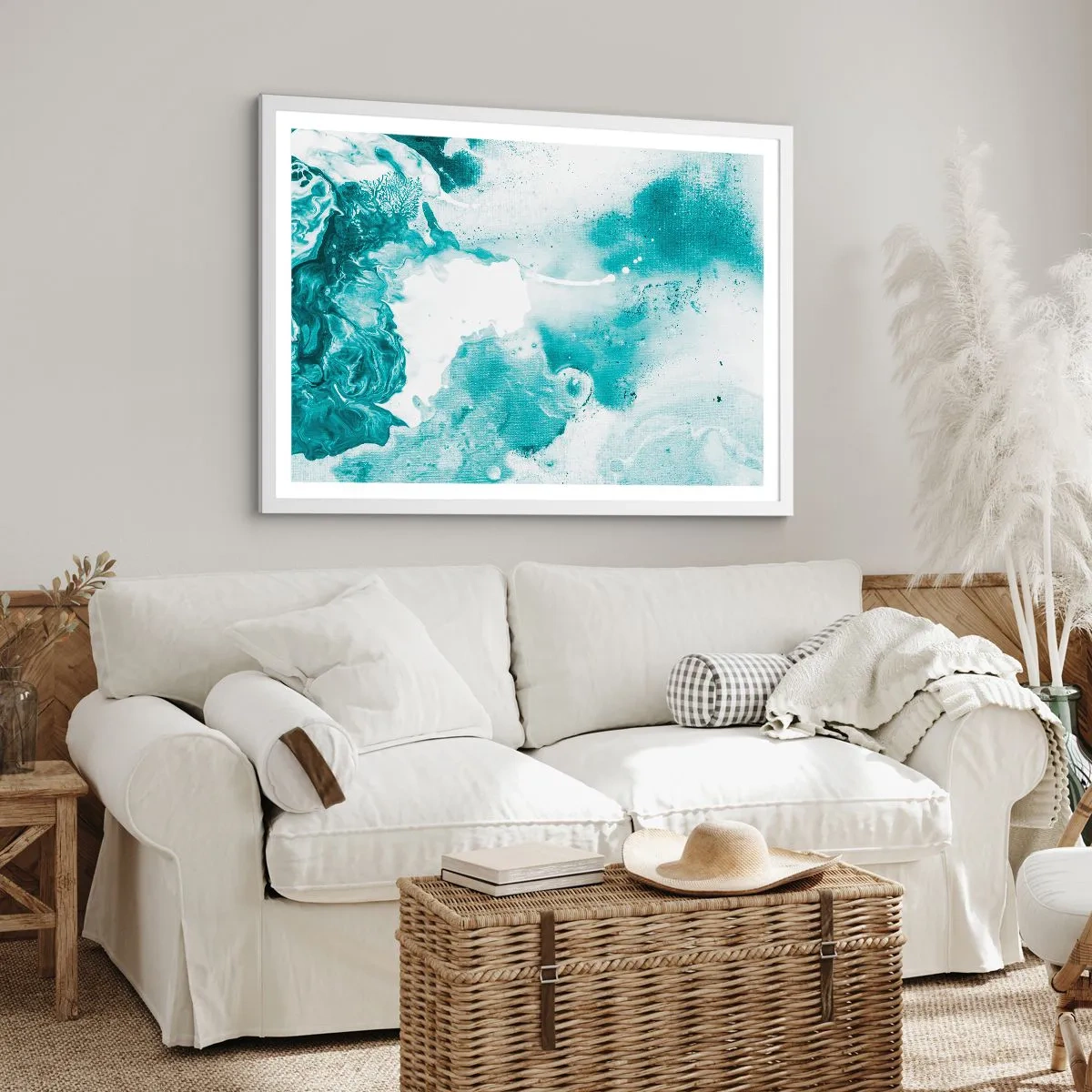 Plagát v bielom ráme - Povodie modrej - 91x61 cm