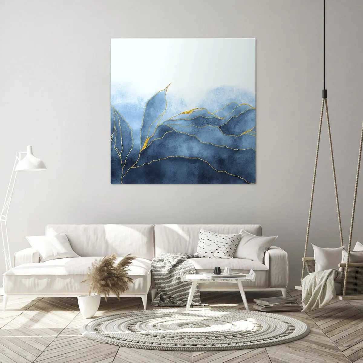 Obraz na plátne - Blankyt v zlate - 70x70 cm