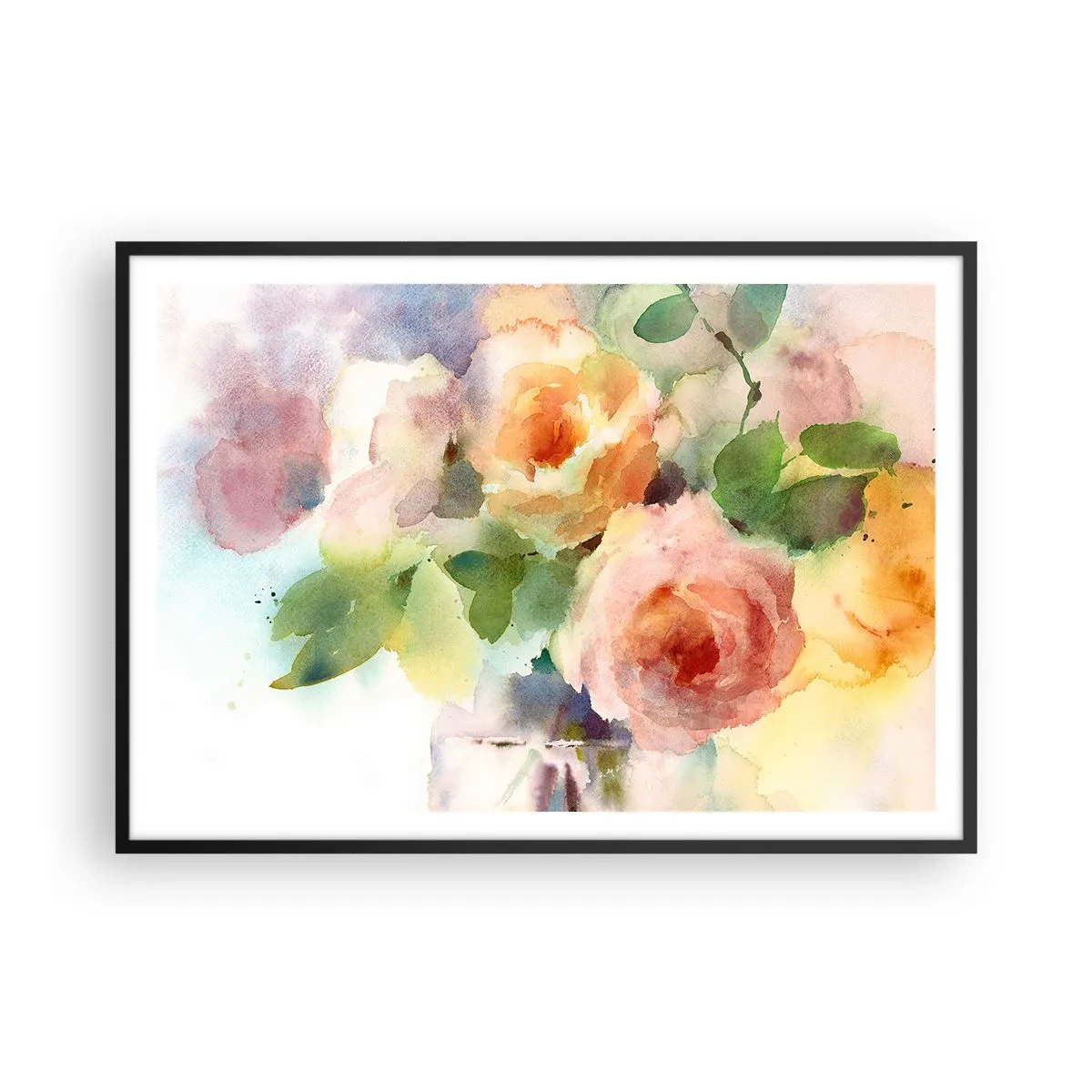 Plagát v čiernom ráme - Jemné ako akvarel - 100x70 cm