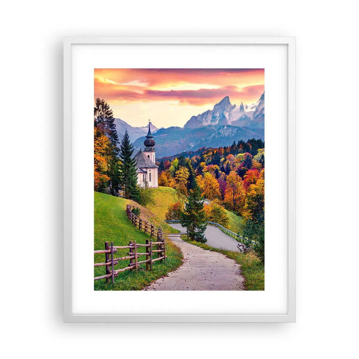 Plagát v bielom ráme - Úplne ideálna krajina - 40x50 cm