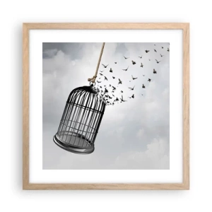 Plagát v ráme zo svetlého duba - Viera… nádej… sloboda! - 40x40 cm