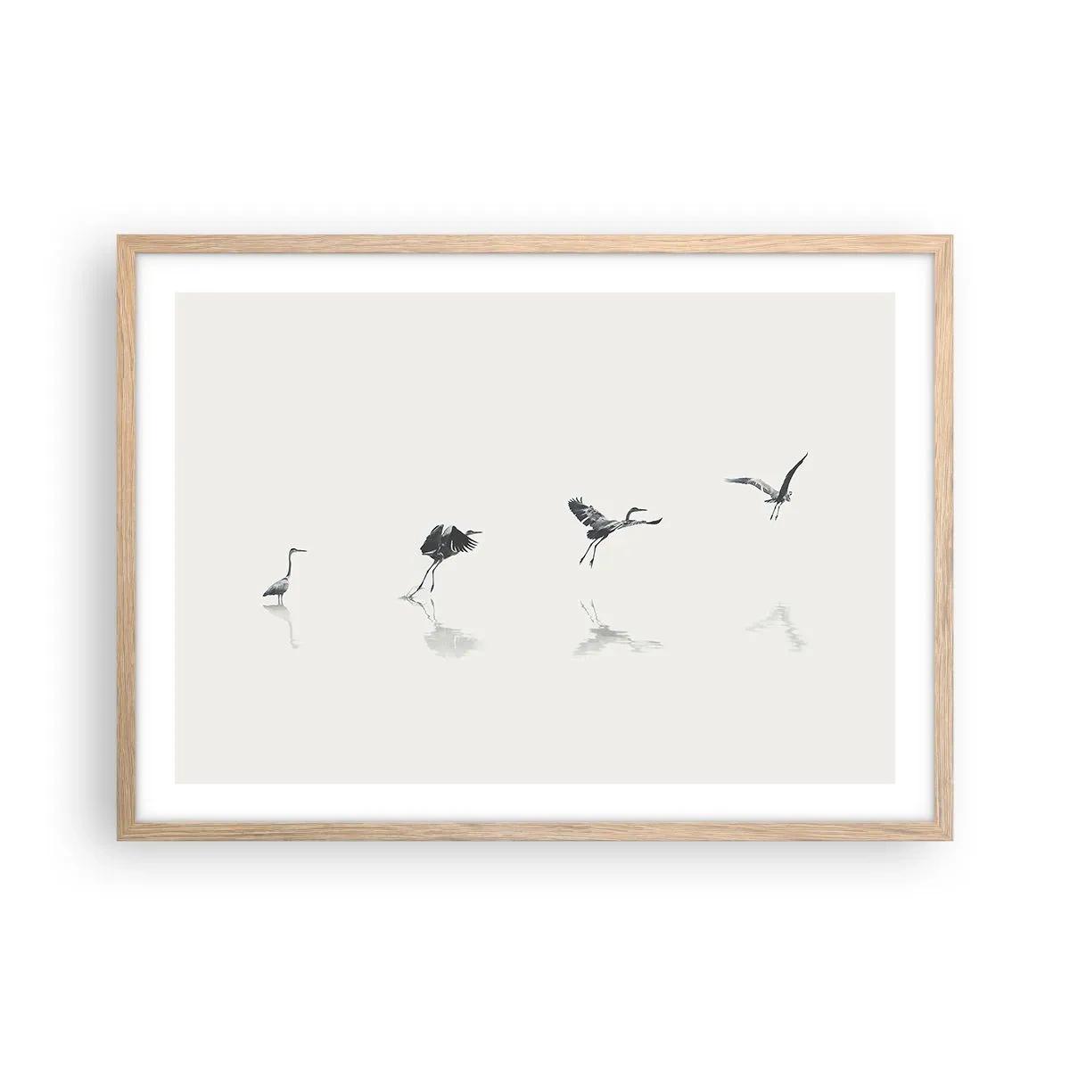 Plagát v ráme zo svetlého duba - Štyri jednoduché kroky - 70x50 cm