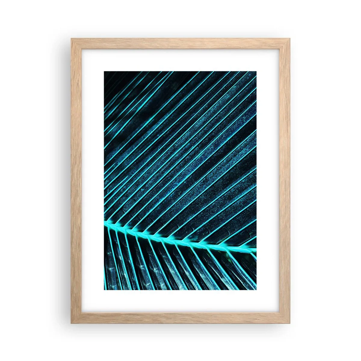 Plagát v ráme zo svetlého duba - Textúra zelene - 30x40 cm