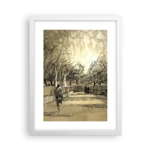 Plagát v bielom ráme - Pierkom zastavený okamih - 30x40 cm