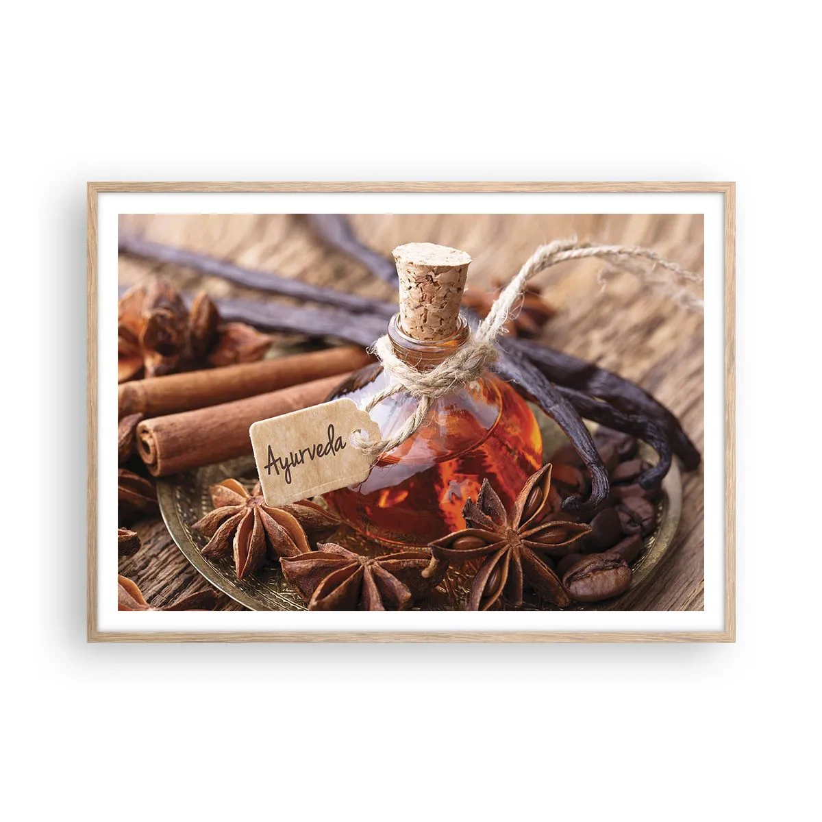 Plagát v ráme zo svetlého duba - K jednote tela a ducha - 100x70 cm