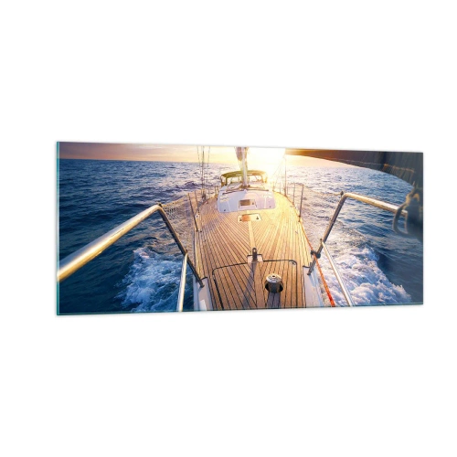 Obraz na skle - Bežiaca po vlnách - 100x40 cm