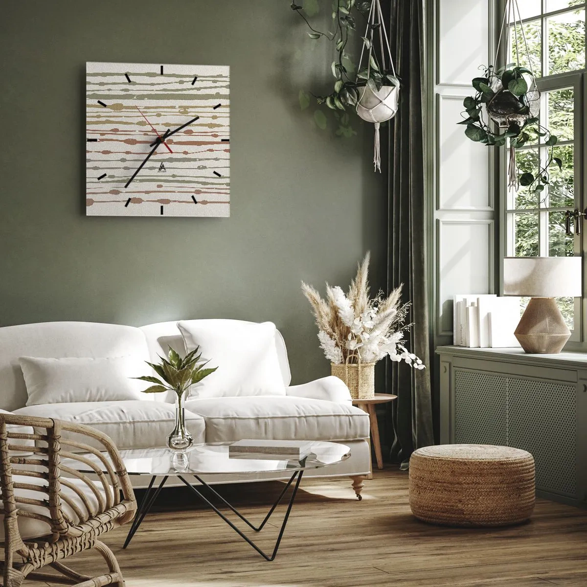 Nástenné hodiny - Hudobný záznam farieb - 30x30 cm