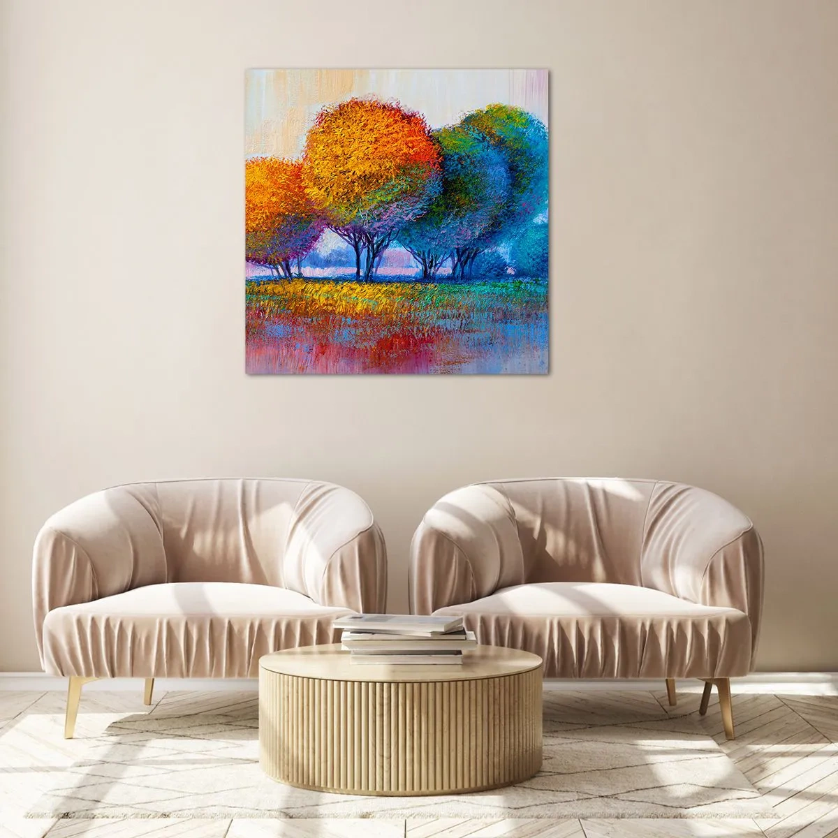 Obraz na skle - Trs žiarivých farieb - 60x60 cm