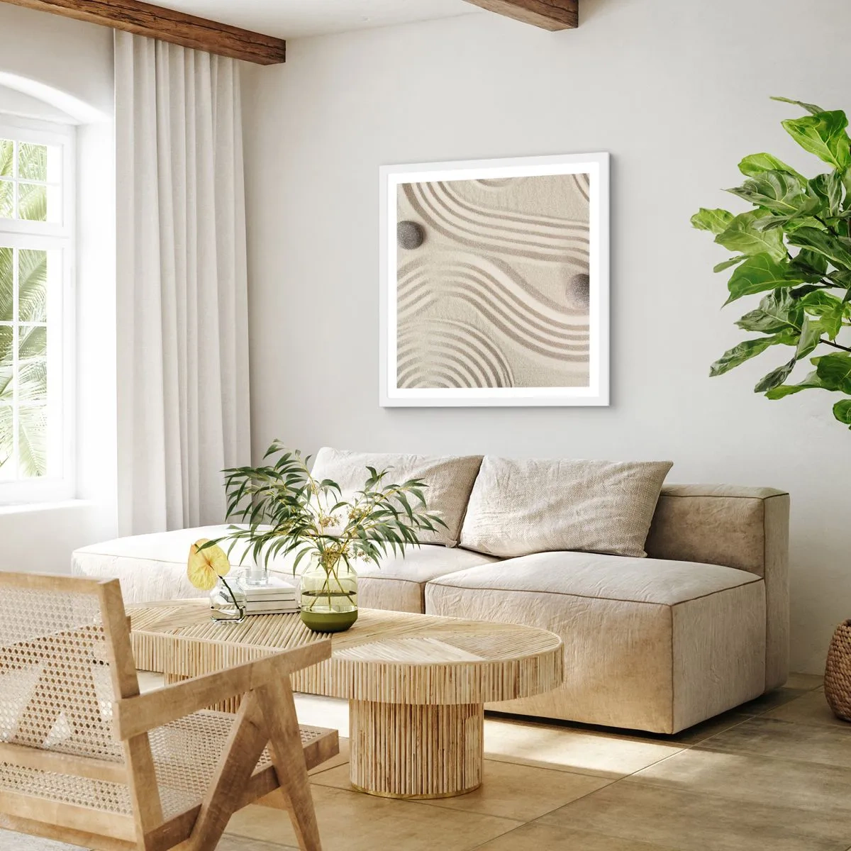 Plagát v bielom ráme - Dotyk tepla - 60x60 cm