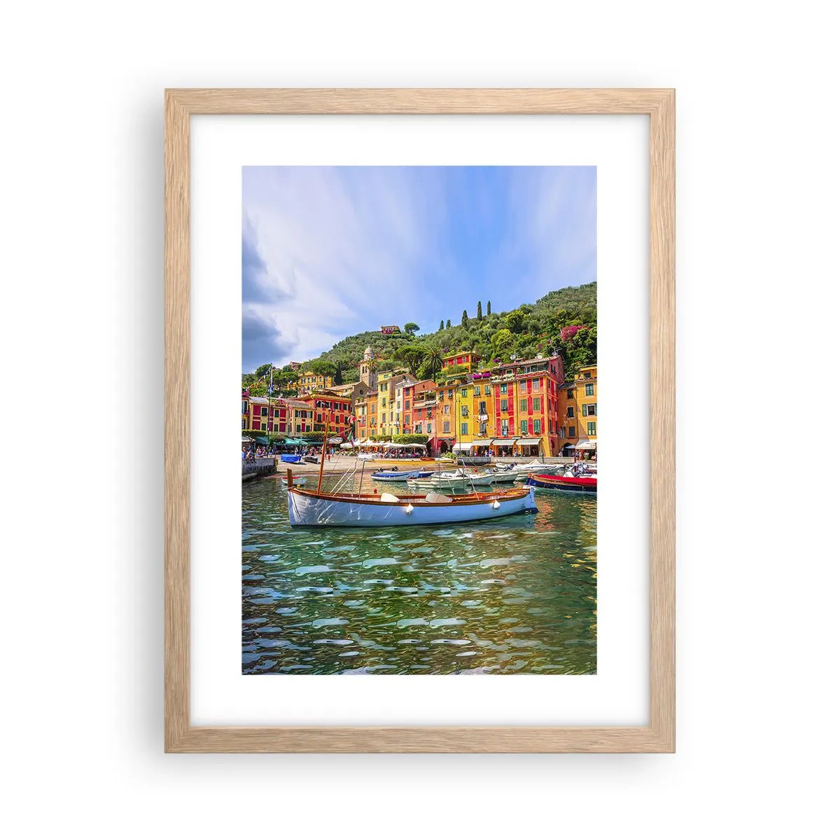 Plagát v ráme zo svetlého duba - Talianske dopoludnie - 30x40 cm