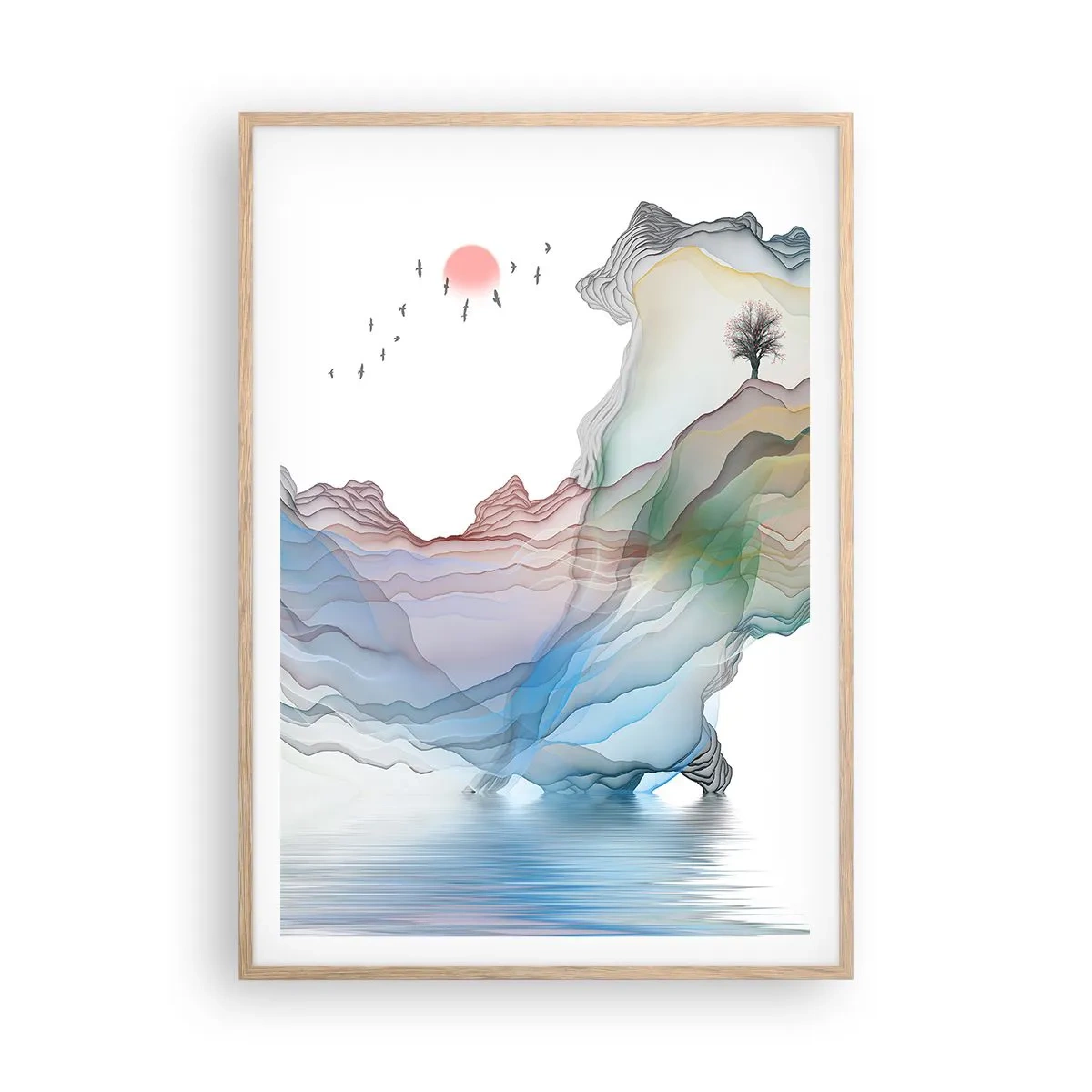 Plagát v ráme zo svetlého duba - Ku krištáľovým horám - 70x100 cm