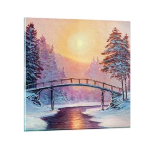 Obraz na skle - Štyri ročné obdobia - zima - 30x30 cm