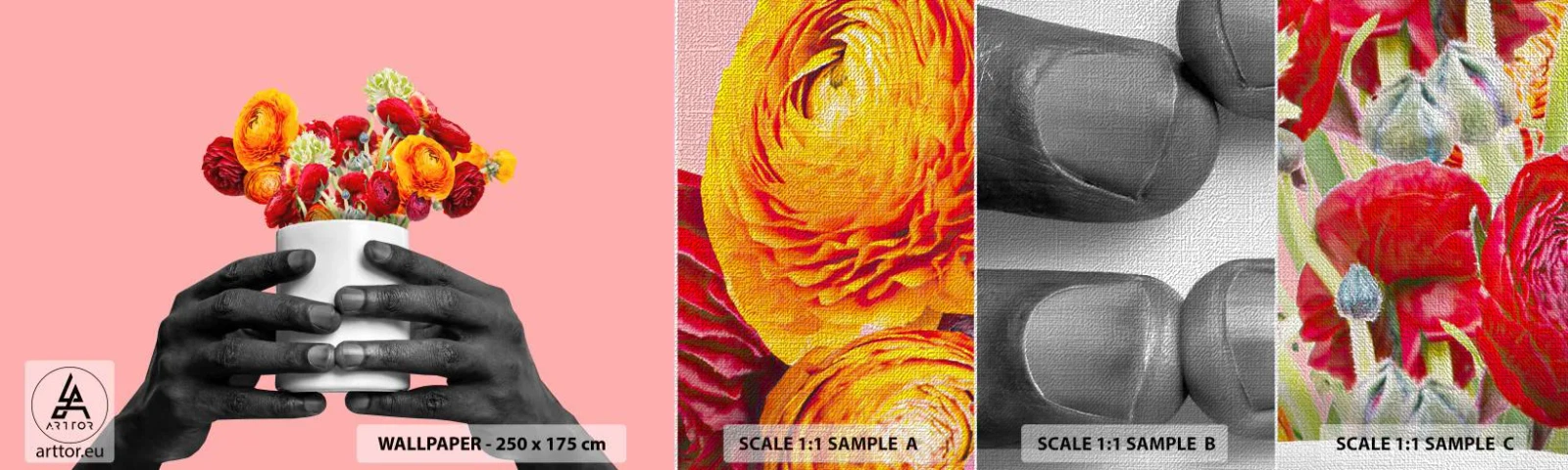 Vzorka fototapety Premium Canvas - Apoteóza života - Abstrakcia, Kus, Kvety - 100x30 cm