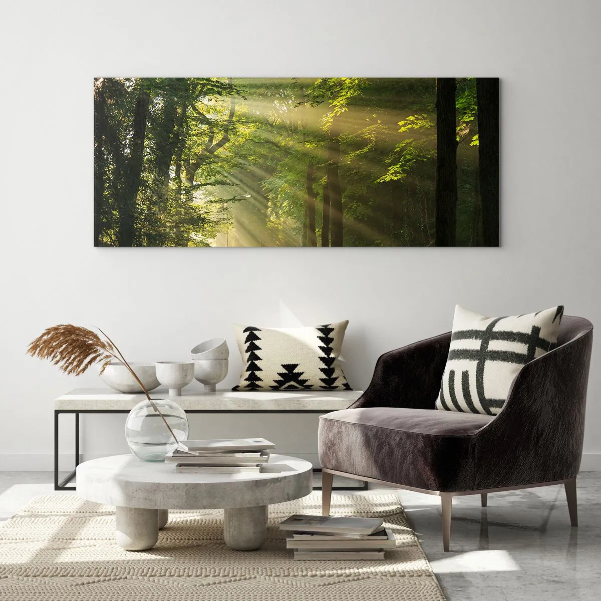 Obraz na skle - Lesný okamih - 120x50 cm