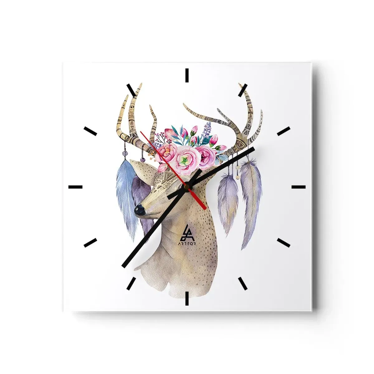 Nástenné hodiny - Sprievodca duše - jemný, nevinný - 40x40 cm