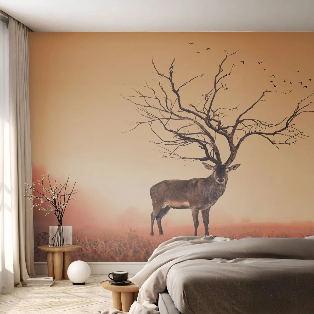 Fototapeta Premium Canvas - Prajelen - večný duch lesa - Abstrakcia, Jeleň, Príroda - 450x315 cm