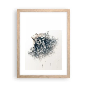 Plagát v ráme zo svetlého duba - Očarená šepotom stromu - 30x40 cm