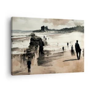 Obraz na plátne - Prechádzky po pláži v pokojnej krajine - 70x50cm - Vyvolaní - Moderná nástenná dekorácia do obývacej izby a spálne ARTTOR