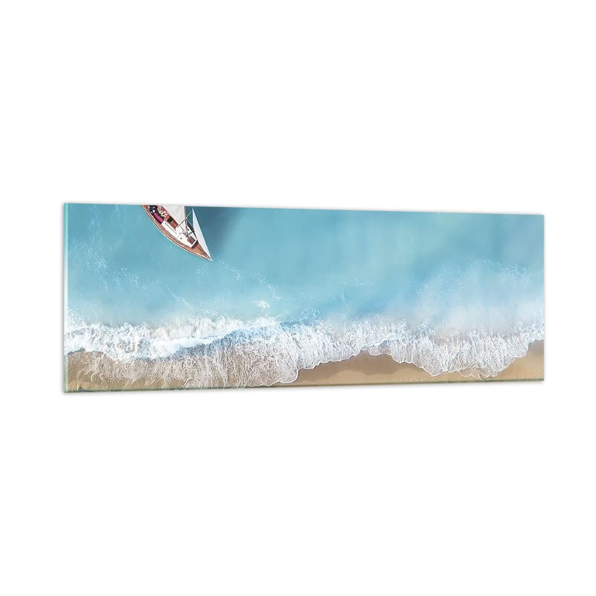 Obraz na skle - Na hranici modrej a zlatej - 90x30 cm