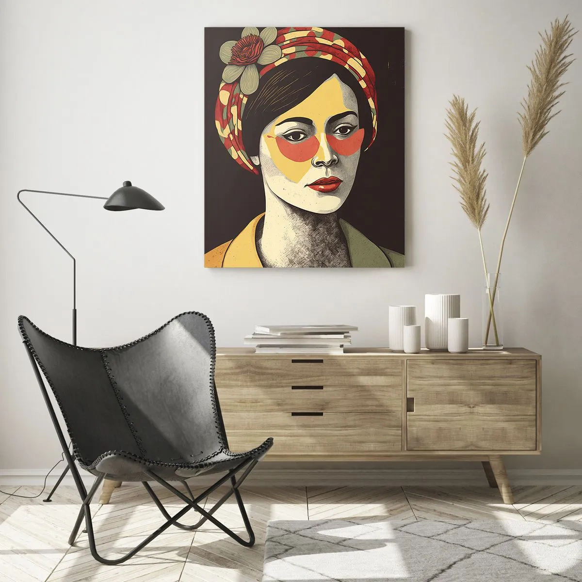 Obraz na skle - Koralová dáma - 50x70 cm